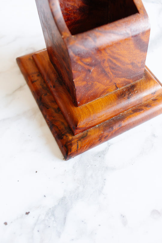 rare 1930s French burl elm wood desk set