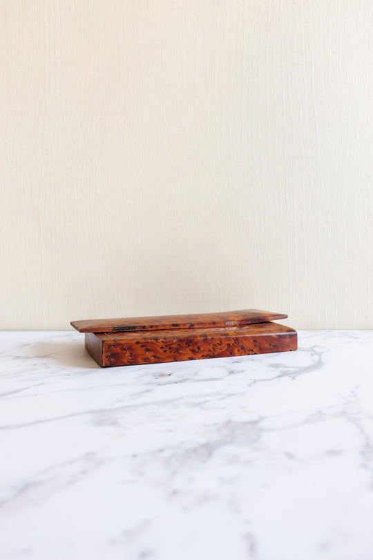 rare 1930s French burl elm wood desk set