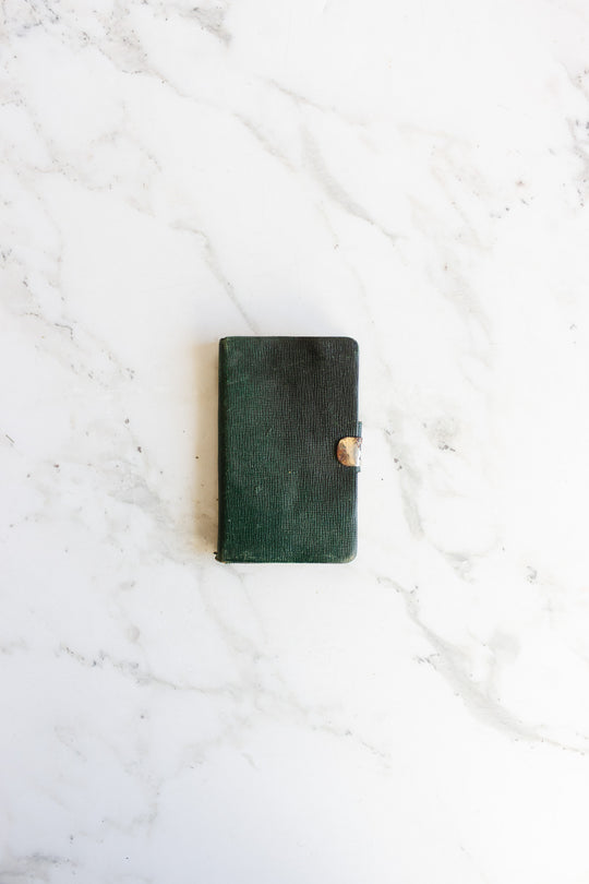 vintage french petite planner in faux leather case
