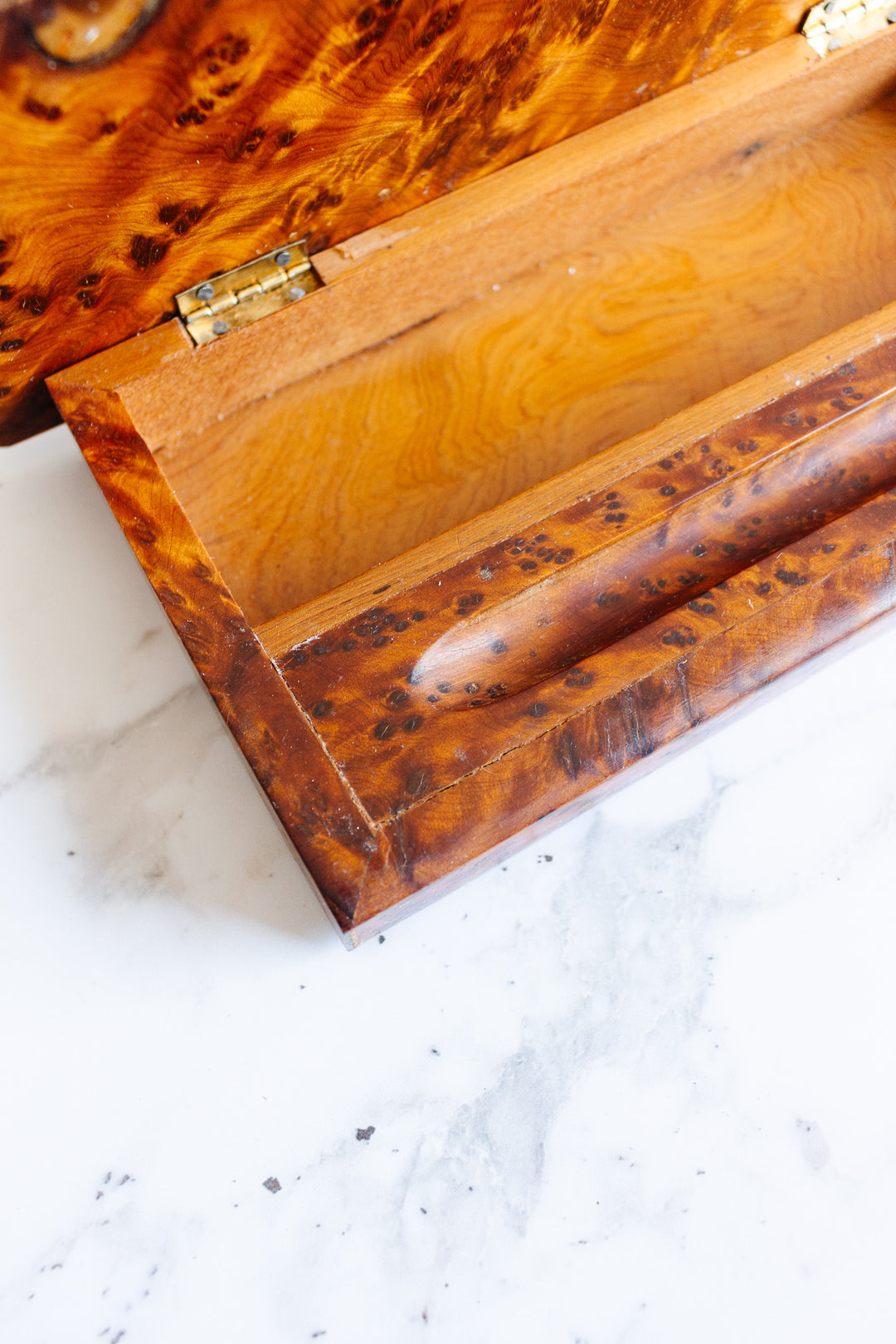 rare 1930s French burl elm wood desk set