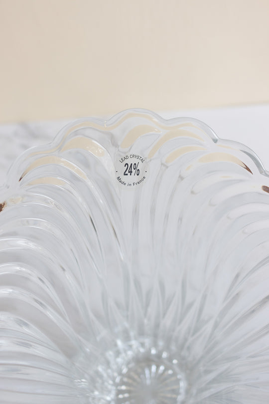 heavy vintage french cristal d'arques flared vase