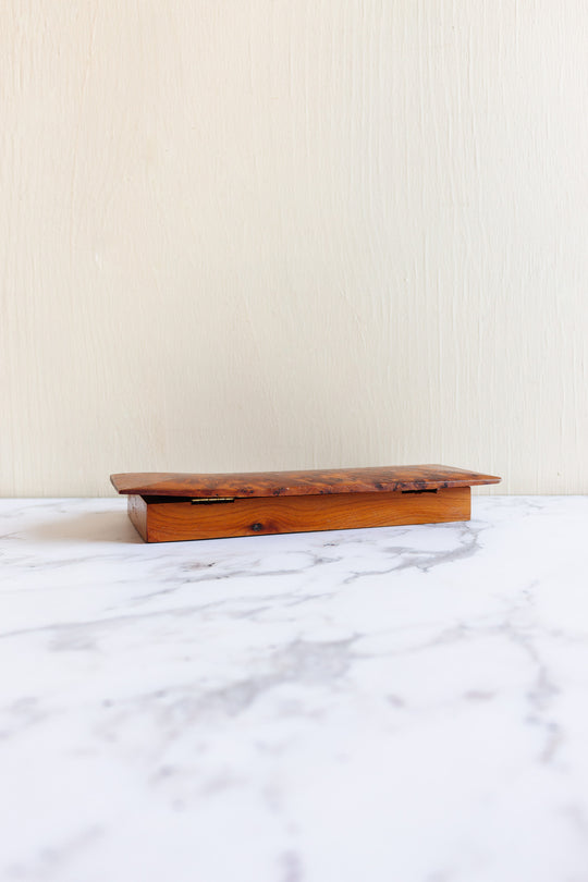 rare 1930s French burl elm wood desk set