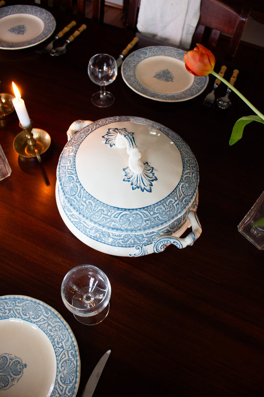 antique french Creil et Montereau "labrador" soupière