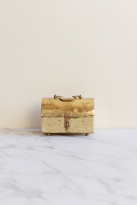 vintage french brass chest