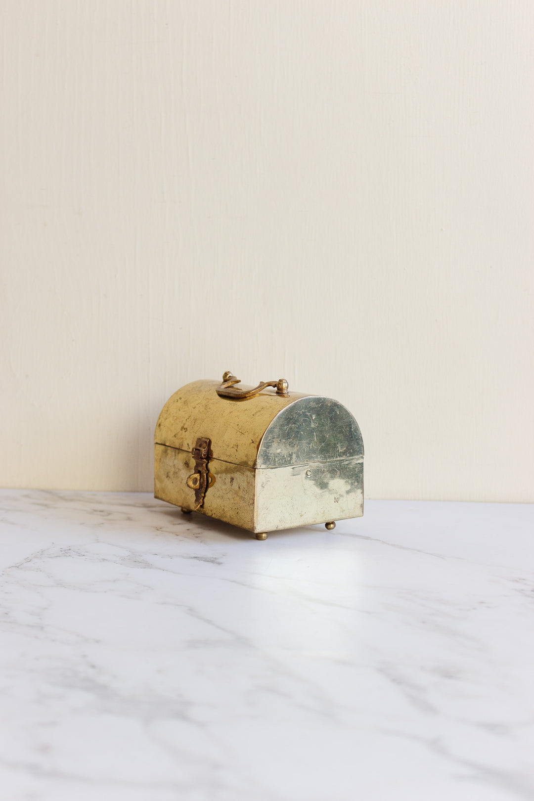 vintage french brass chest