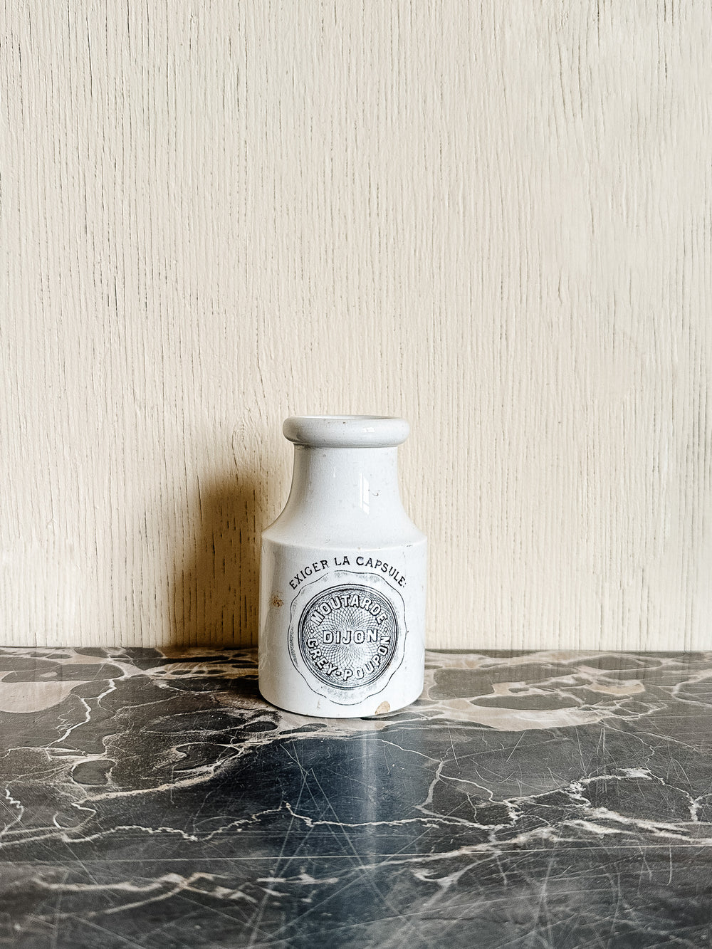 vintage french dijon grey-poupon jar, small