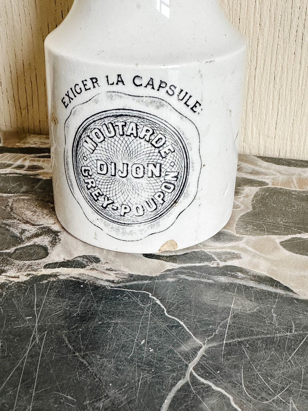 vintage french dijon grey-poupon jar, small