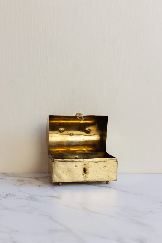 vintage french brass chest