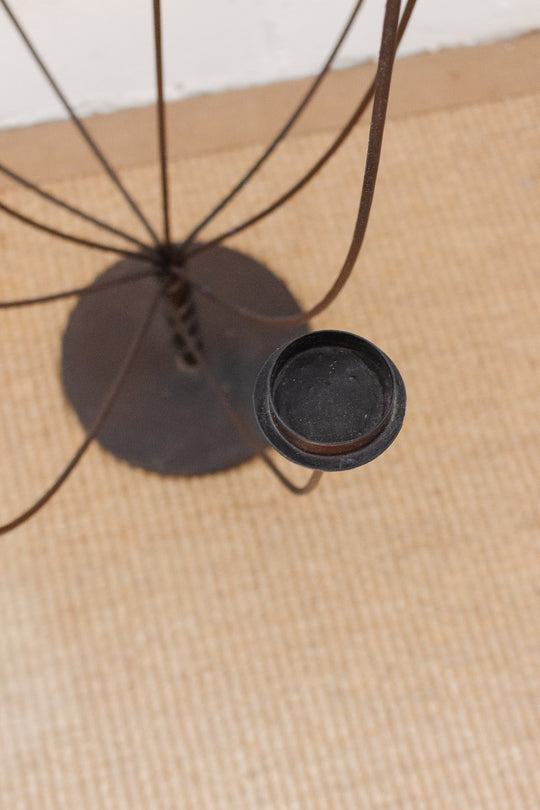 rare midcentury French brutalist 10 arm floor candelabra