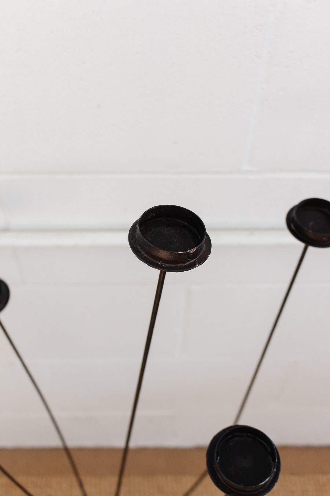 rare midcentury French brutalist 10 arm floor candelabra