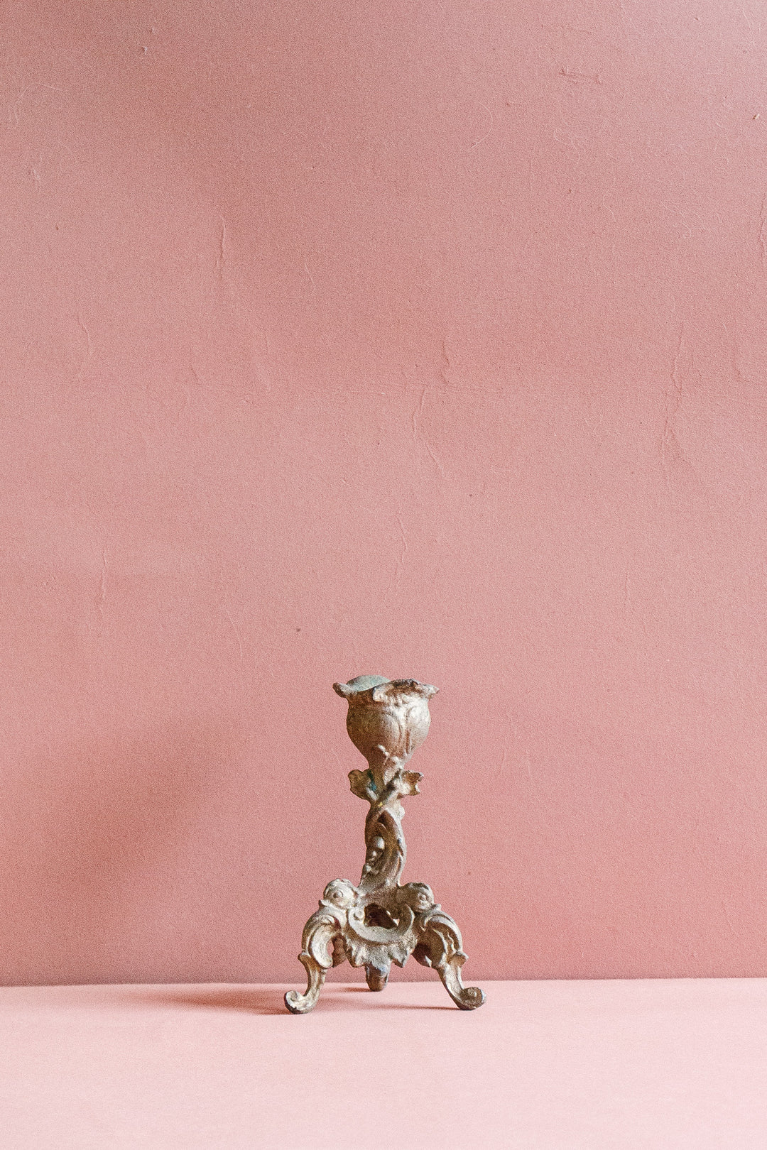 antique french cast bronze candlestick