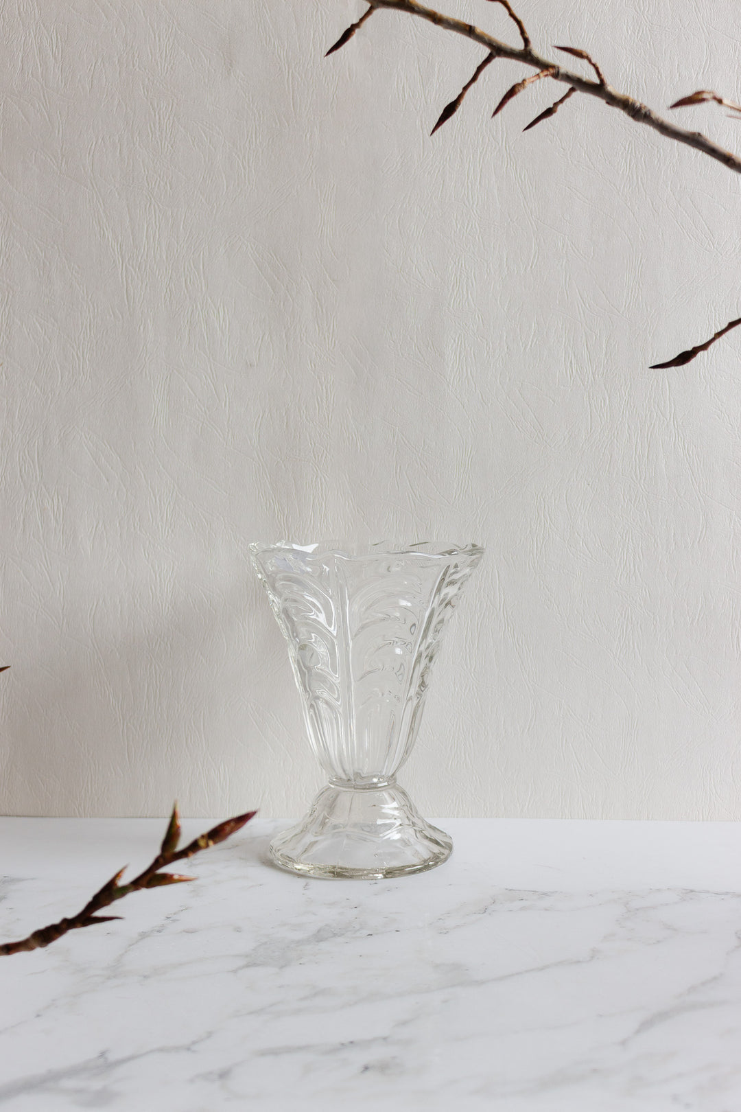 antique french pressed glass florist's vase