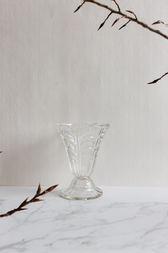 antique french pressed glass florist's vase