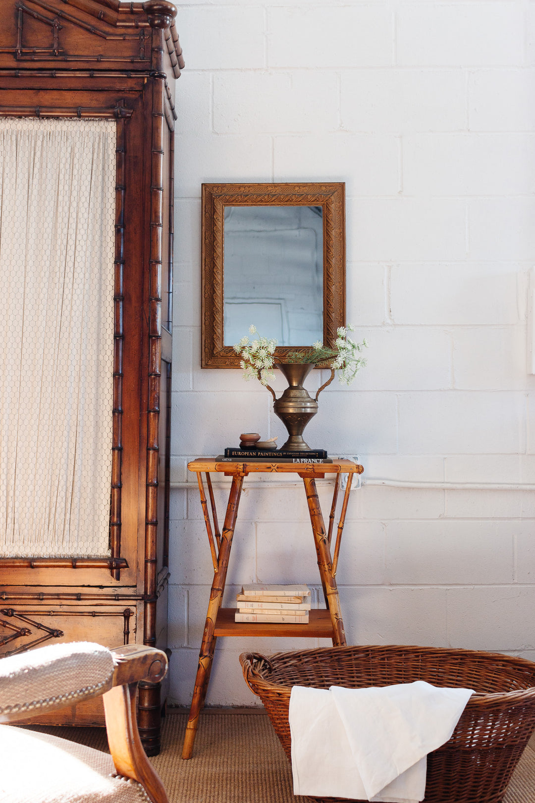 1920s French extra large laundry basket