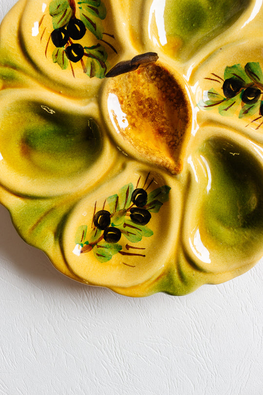 1960s vallauris Provençal oyster plates, set of 5