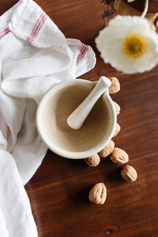 vintage english stoneware mortar and pestle