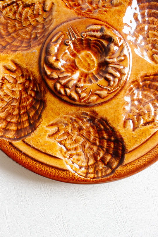 vintage sarreguemines oyster plates, set of 4