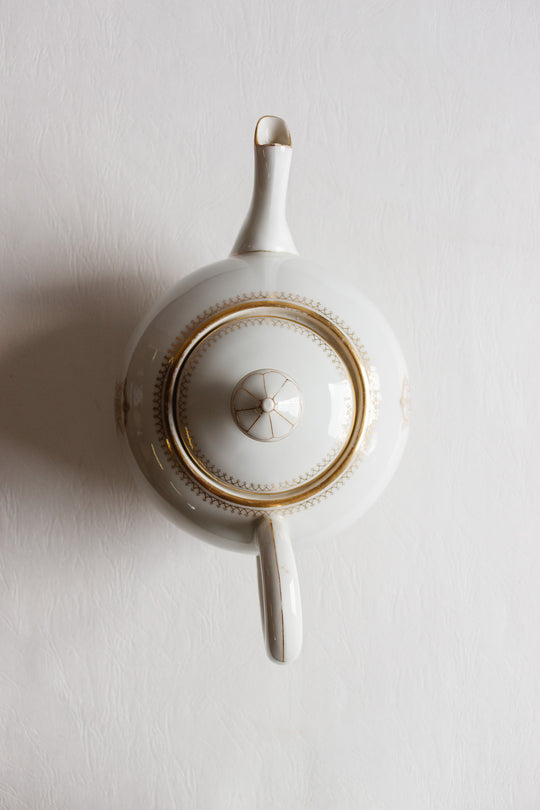 19th century limoges porcelain monogrammed teapot
