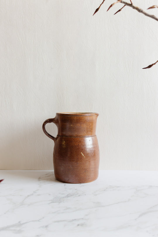 antique quintessentially french stoneware pitcher