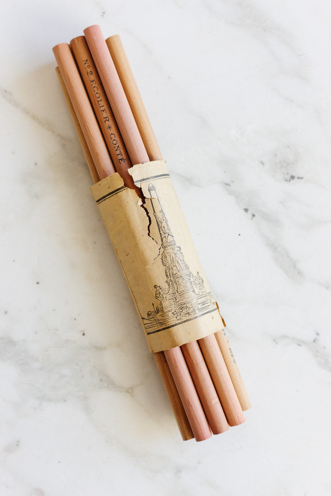set of 10 vintage french ecolier conté no 2 pencils