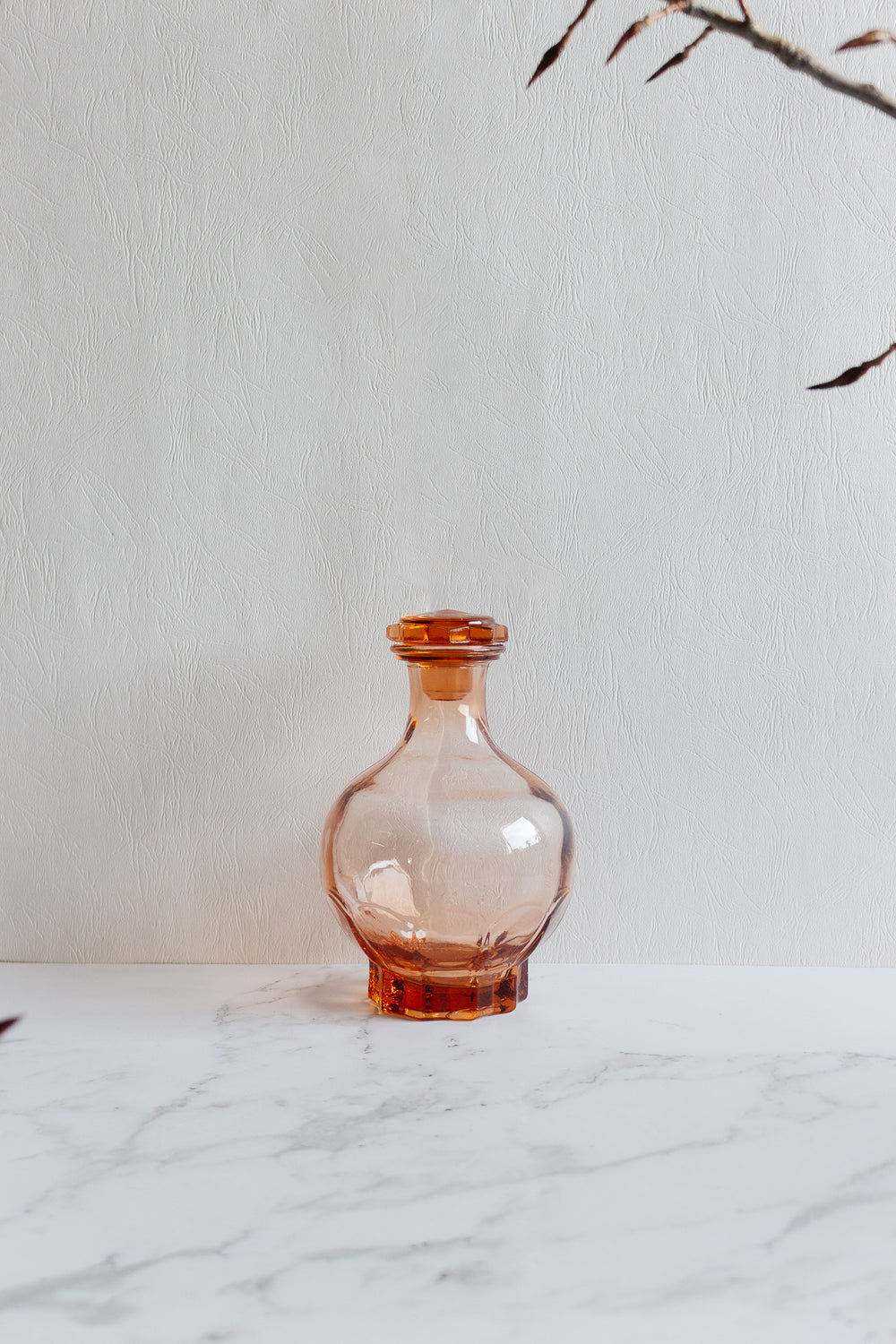 1950s french pink rosaline decanter set