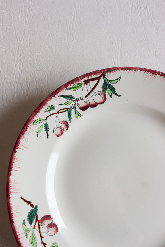 1930s digoin sarreguemines "cérises" cake plate