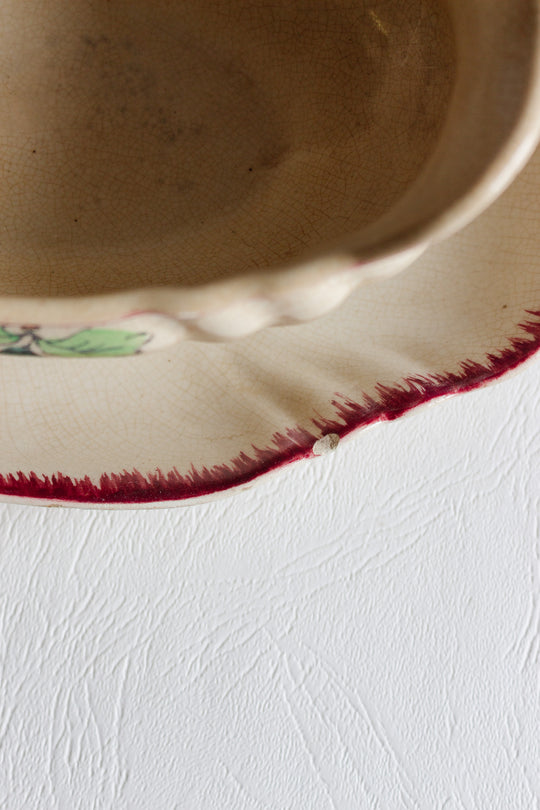 turn of the century french longwy "montmorency" gravy boat