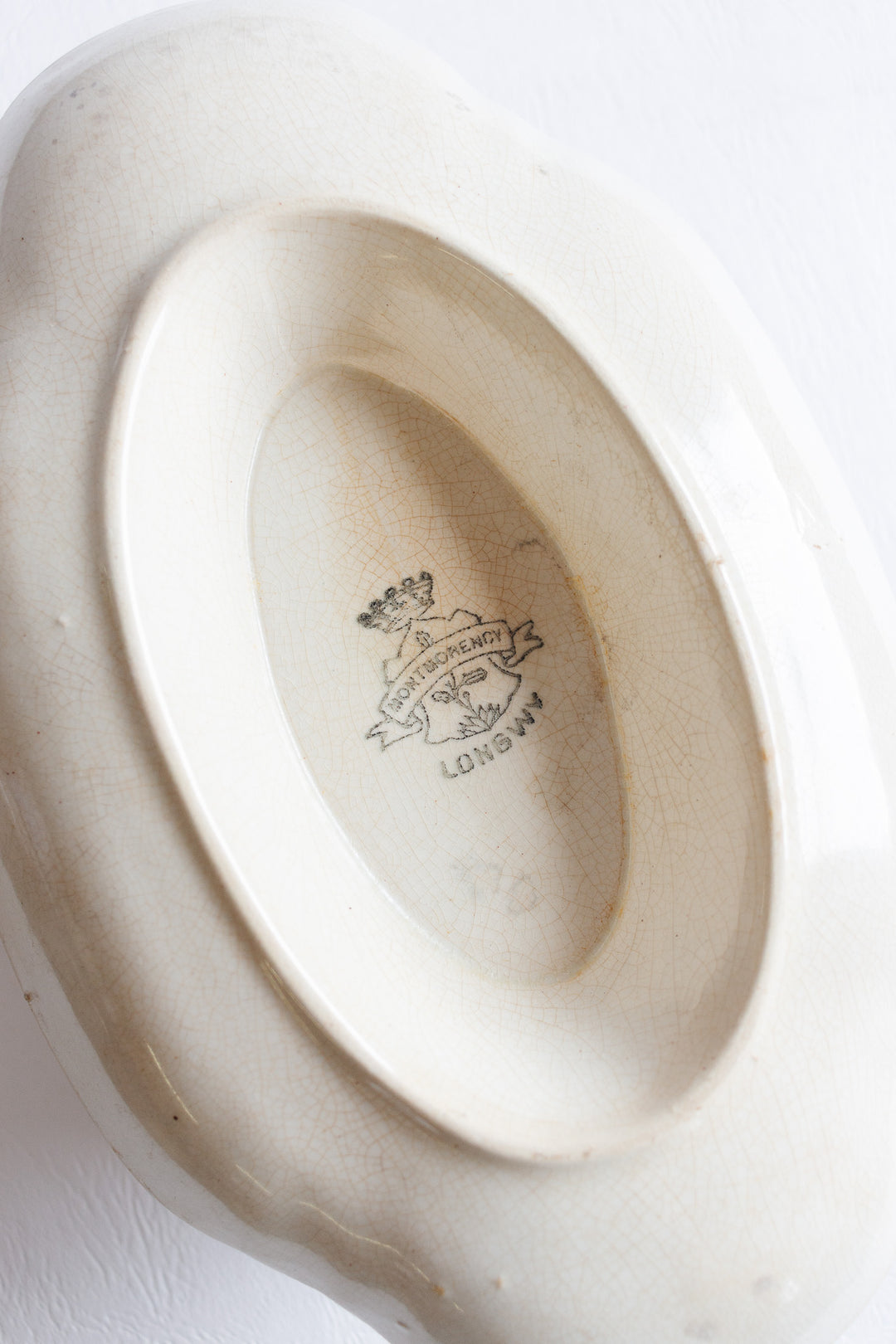 turn of the century french longwy "montmorency" gravy boat