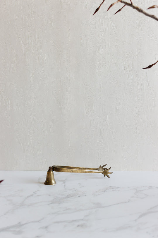 vintage french brass sugar cube claw tongs with bell