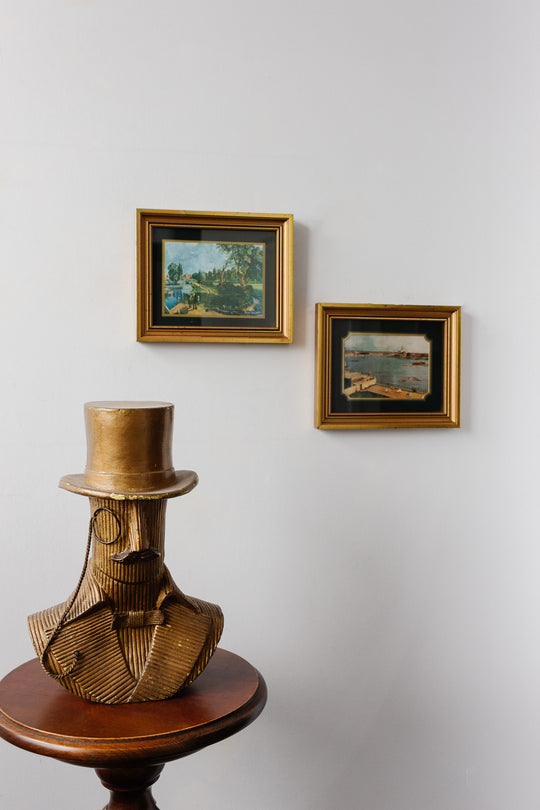 pair of vintage English framed landscape prints
