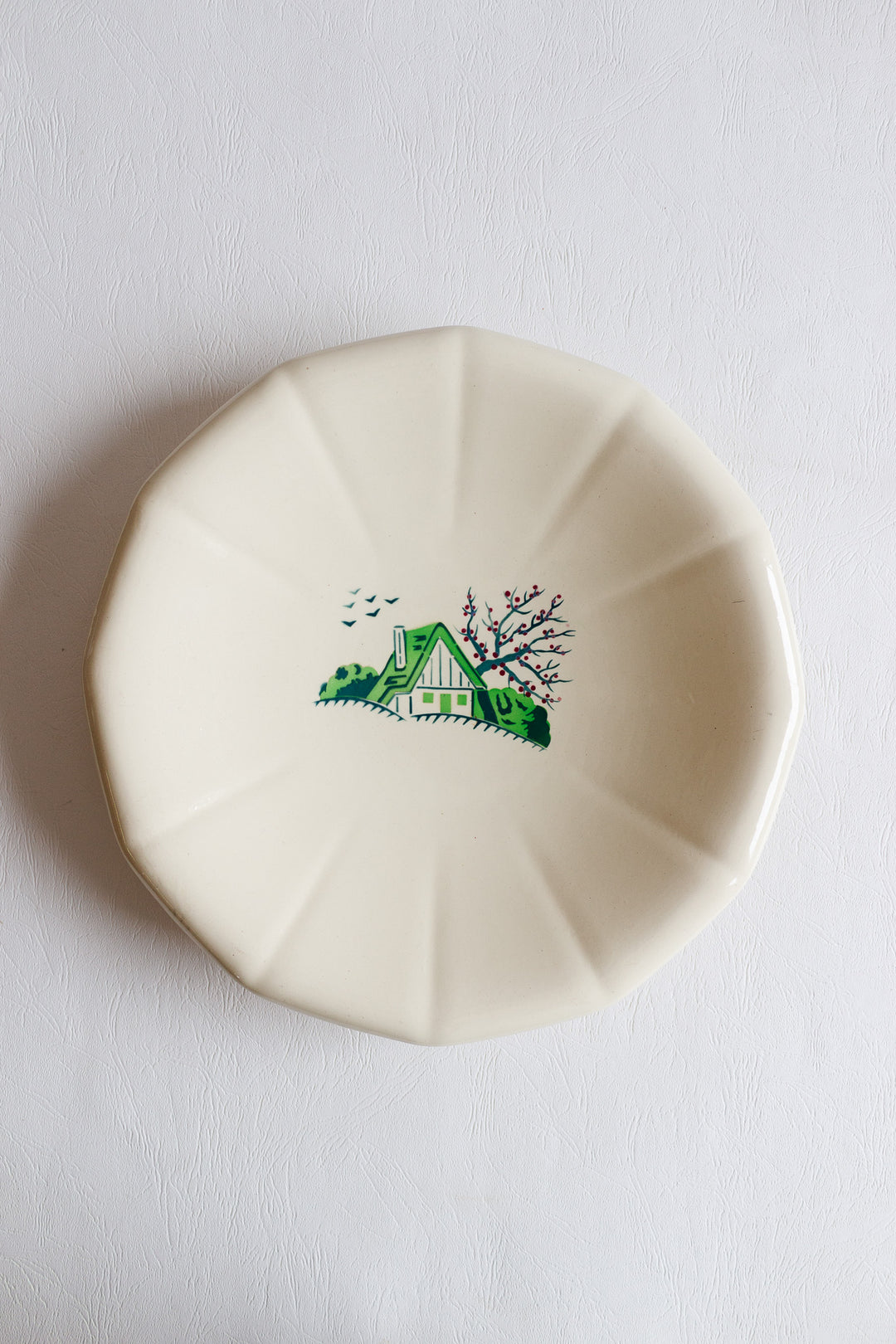 rare art deco digoin sarreguemines shallow serving dish