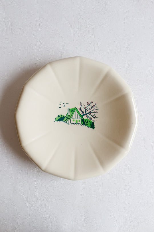 rare art deco digoin sarreguemines shallow serving dish