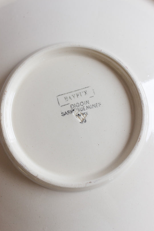 rare art deco digoin sarreguemines shallow serving dish