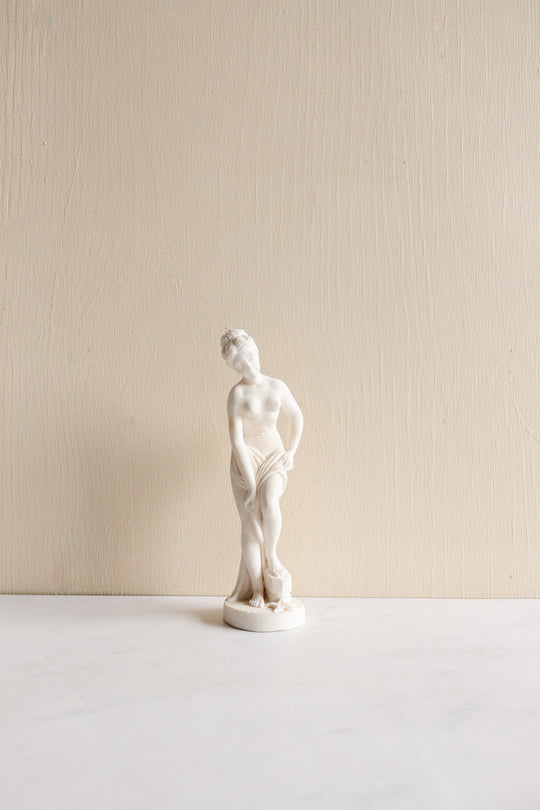 vintage French porcelain bisque figure, “baigneuse nue”