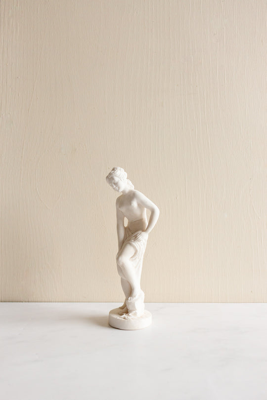 vintage French porcelain bisque figure, “baigneuse nue”