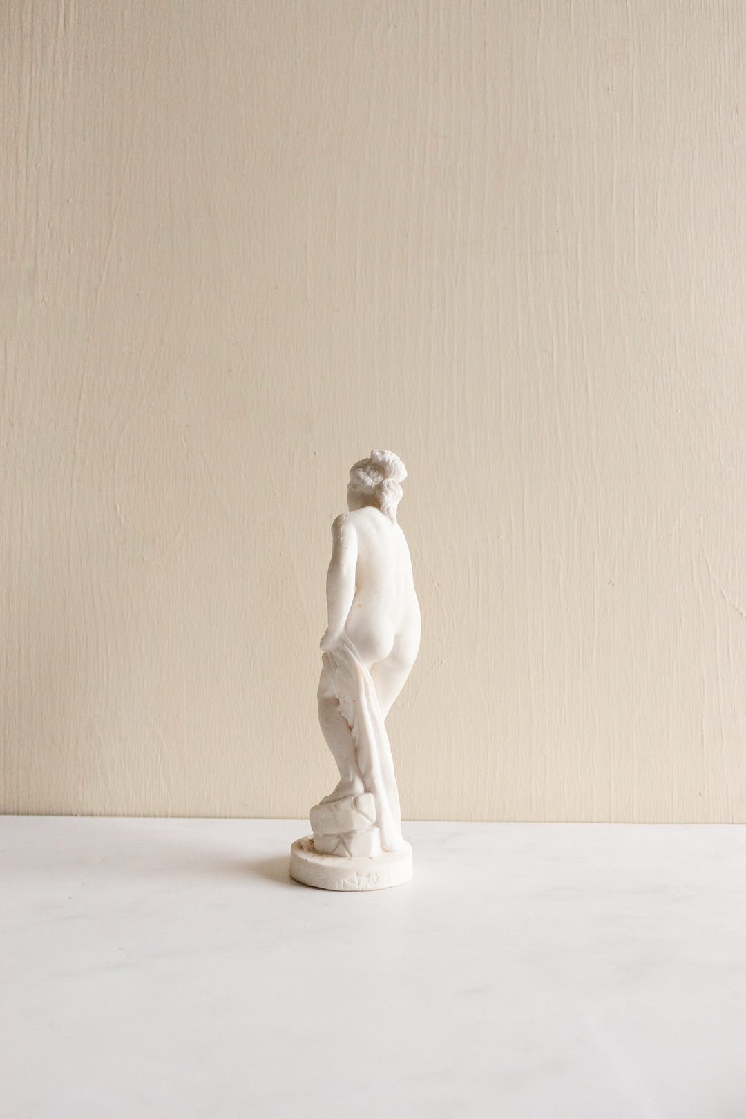 vintage French porcelain bisque figure, “baigneuse nue”