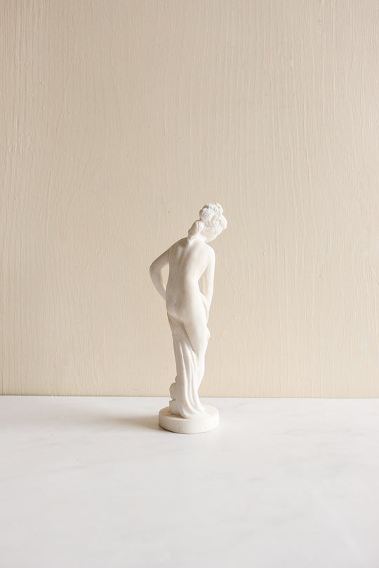 vintage French porcelain bisque figure, “baigneuse nue”