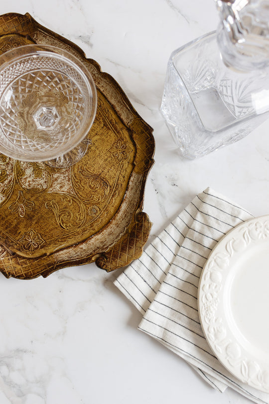 classic vintage italian gold florentine tray
