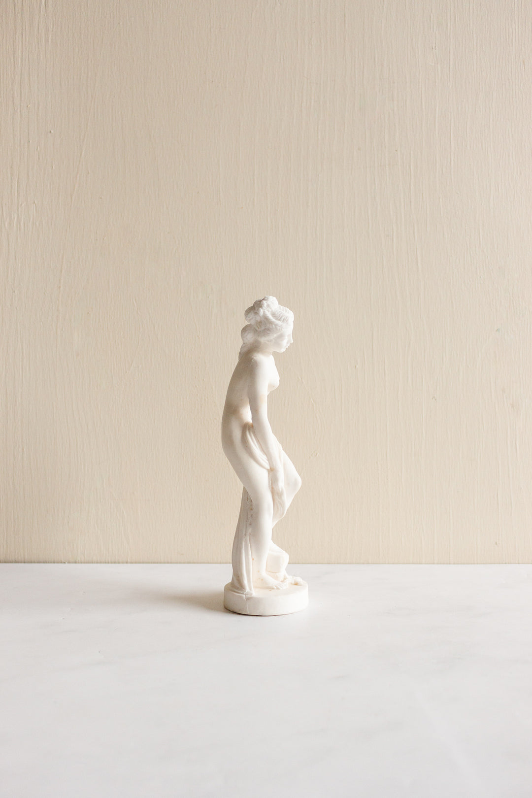 vintage French porcelain bisque figure, “baigneuse nue”