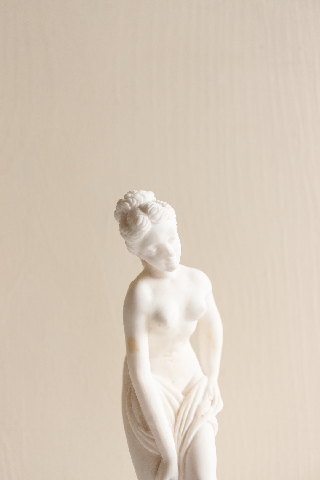 vintage French porcelain bisque figure, “baigneuse nue”