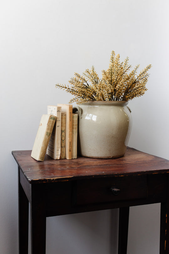 large antique french stoneware confit pot