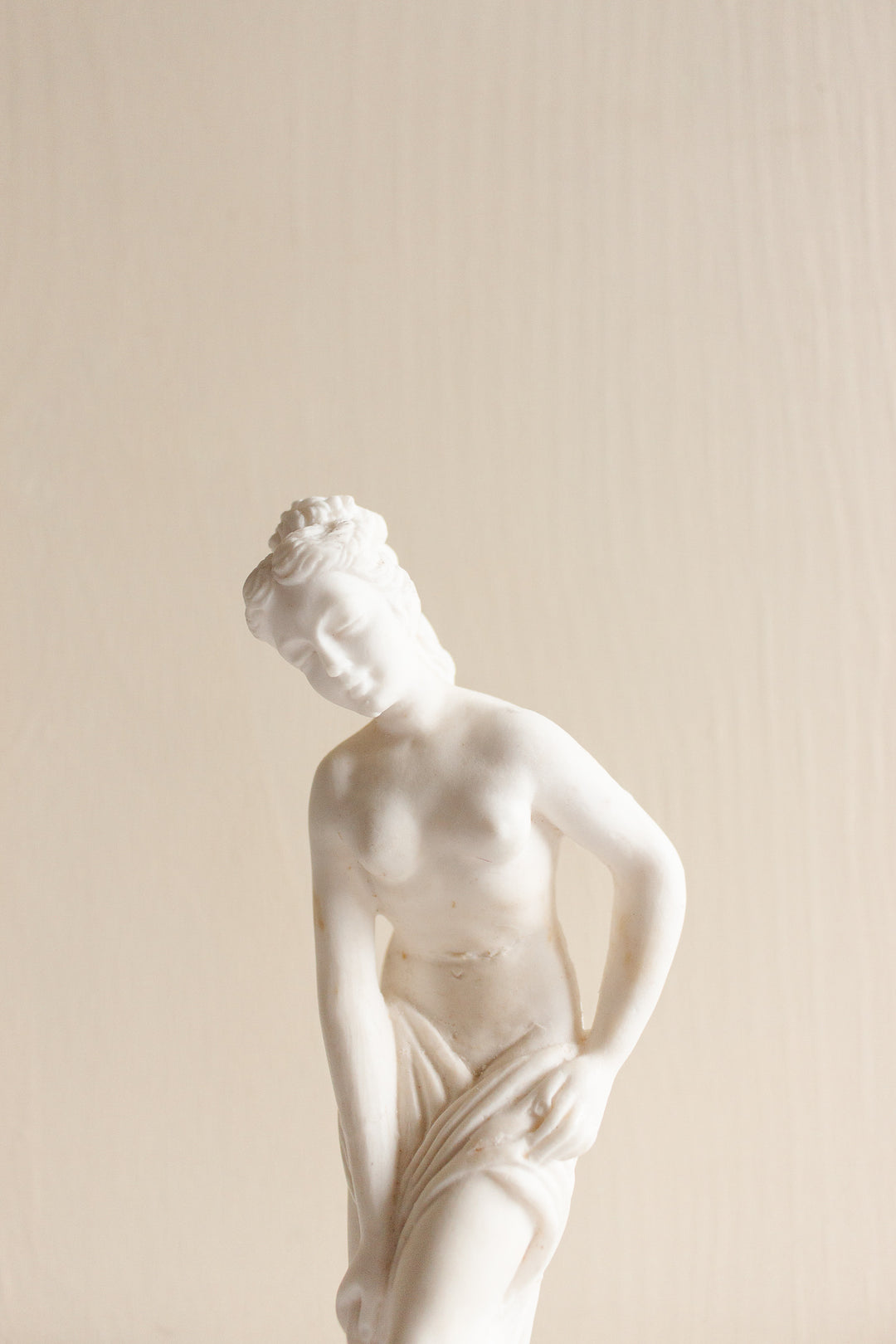 vintage French porcelain bisque figure, “baigneuse nue”