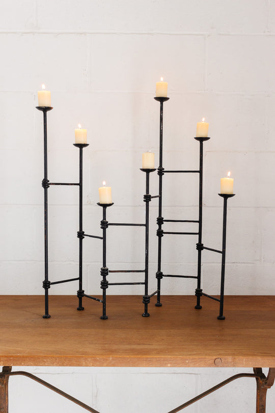 rare 1960s brutalist articulating floor candelabra