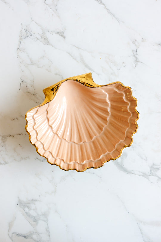 turn of the century french "porcelaine de paris, coquillages roses" hors d'oeuvres plates