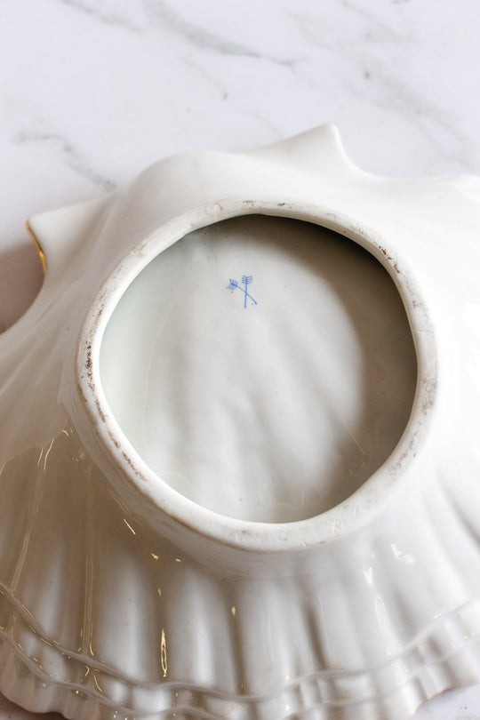 turn of the century french "porcelaine de paris, coquillages roses" hors d'oeuvres plates