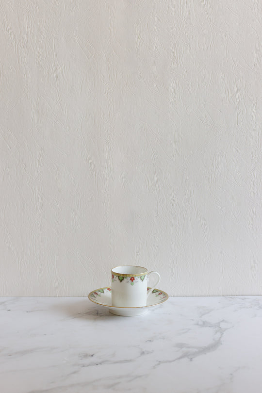 turn of the century limoges porcelain by A. Lanternier & Cie demiatasse cups, set of 3