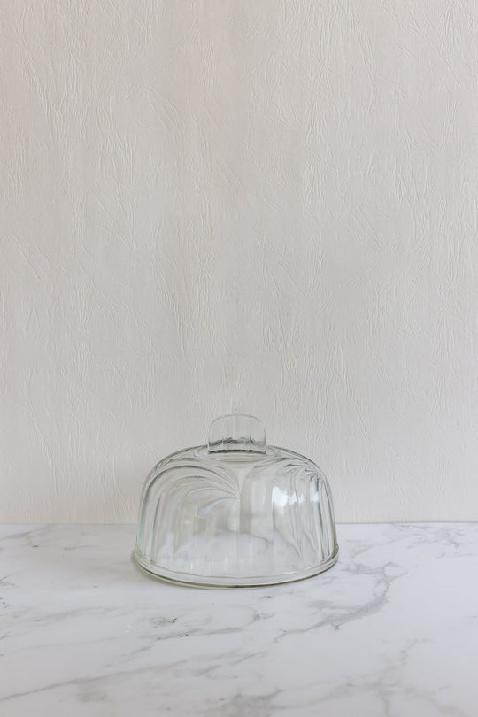 vintage french pressed glass cheese cloche