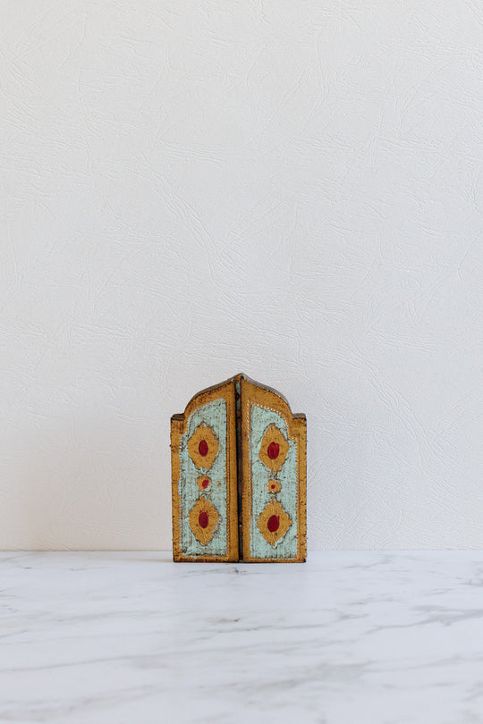 antique italian small florentine triptych "icon"