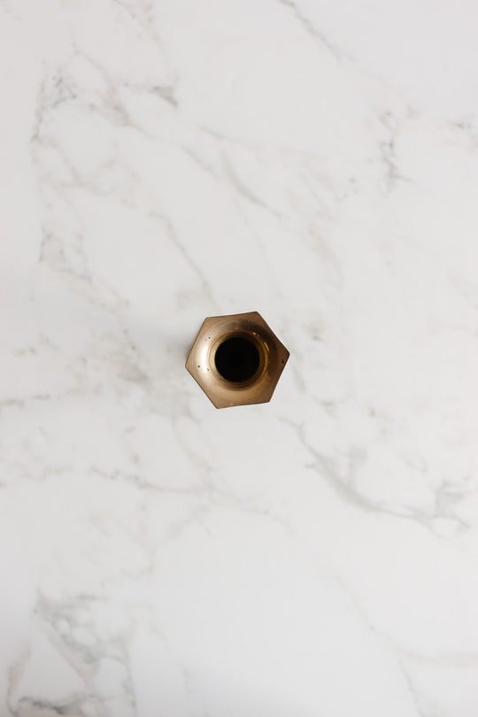 pair of vintage french tall brass candlesticks