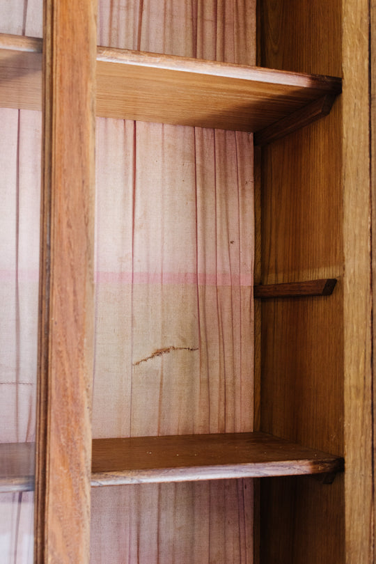 1940s french oak display cabinet